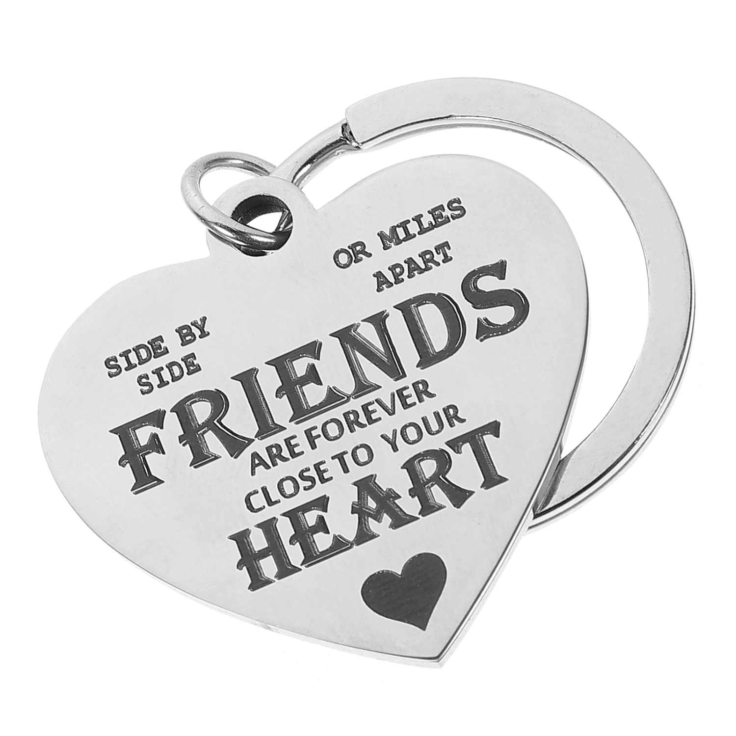 Friendship Key Chain Stainless Steel Key Ring Pendant Heart Shaped Keychain Purse Hanging Ornament