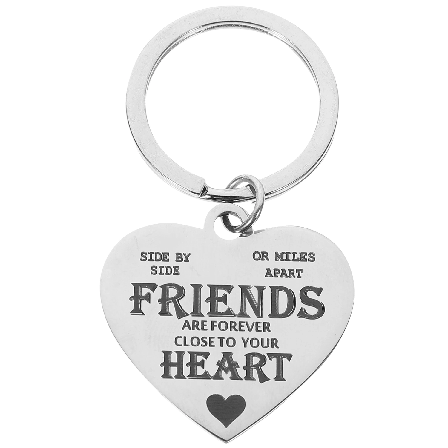Friendship Key Chain Stainless Steel Key Ring Pendant Heart Shaped Keychain Purse Hanging Ornament