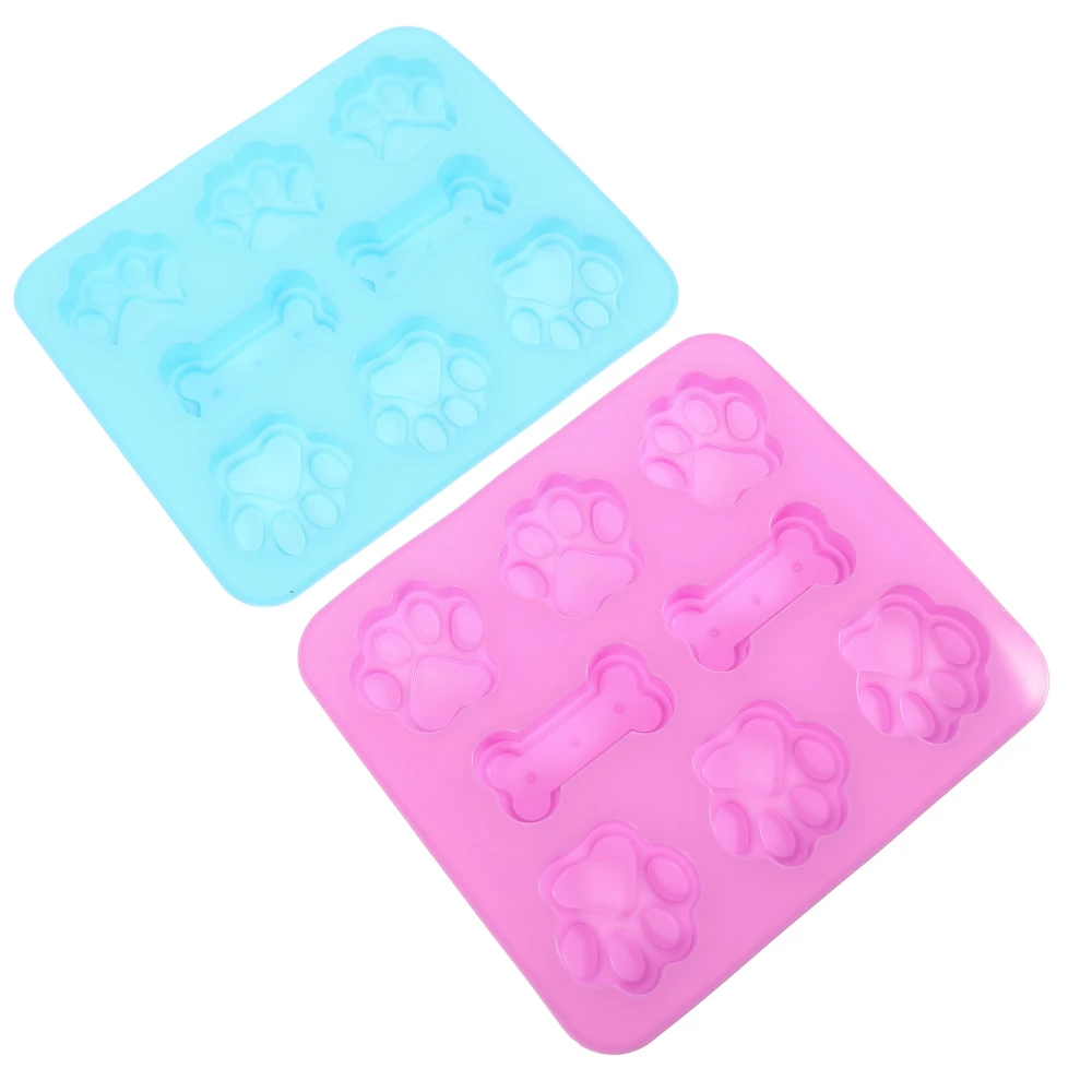 2pcs Silicone Baking Mold Bone And Dog Paw Pattern Mold DIY Dog Food Dog Snack Mold