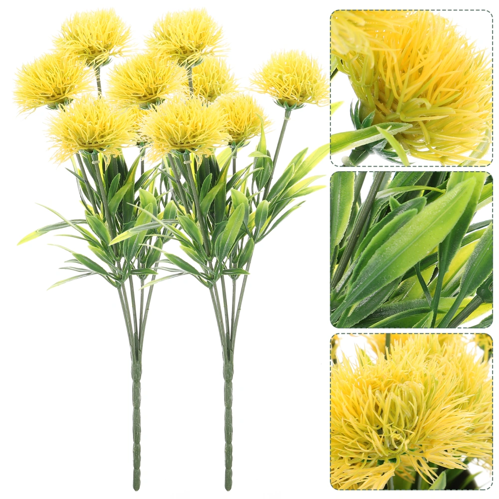 4Pcs Artificial Flowers Plastic Dandelion Flowers Plants Dandelion Decors Vase Ornament for Decorating