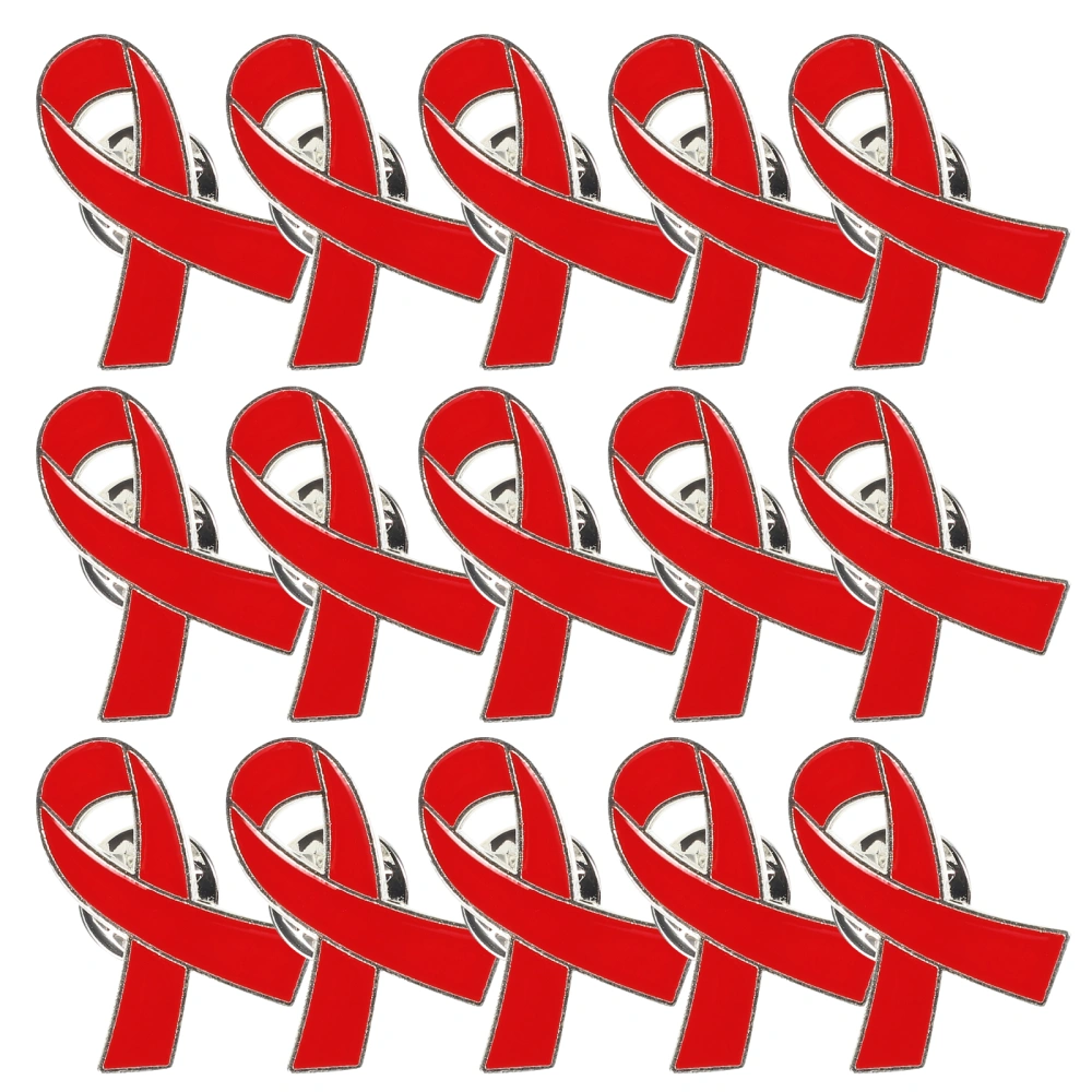 30pcs Zinc Alloy HIV Breastpin Charity Ribbon Brooch Pin Peace Ribbon Pin Sign