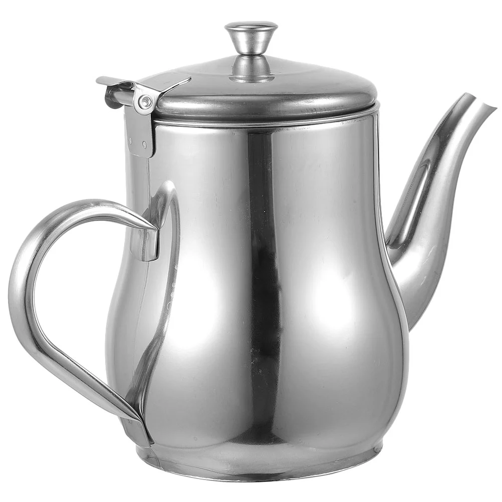 Stainless Steel Oil Kettle Stainless Steel Oil Strainer Pot Oil Dispenser With Removable Strainer