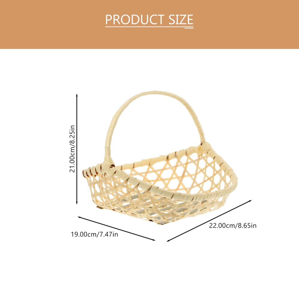 Hand Woven Storage Basket Bamboo Woven Storage Basket Rustic Bamboo Woven Storage Fruit Basket