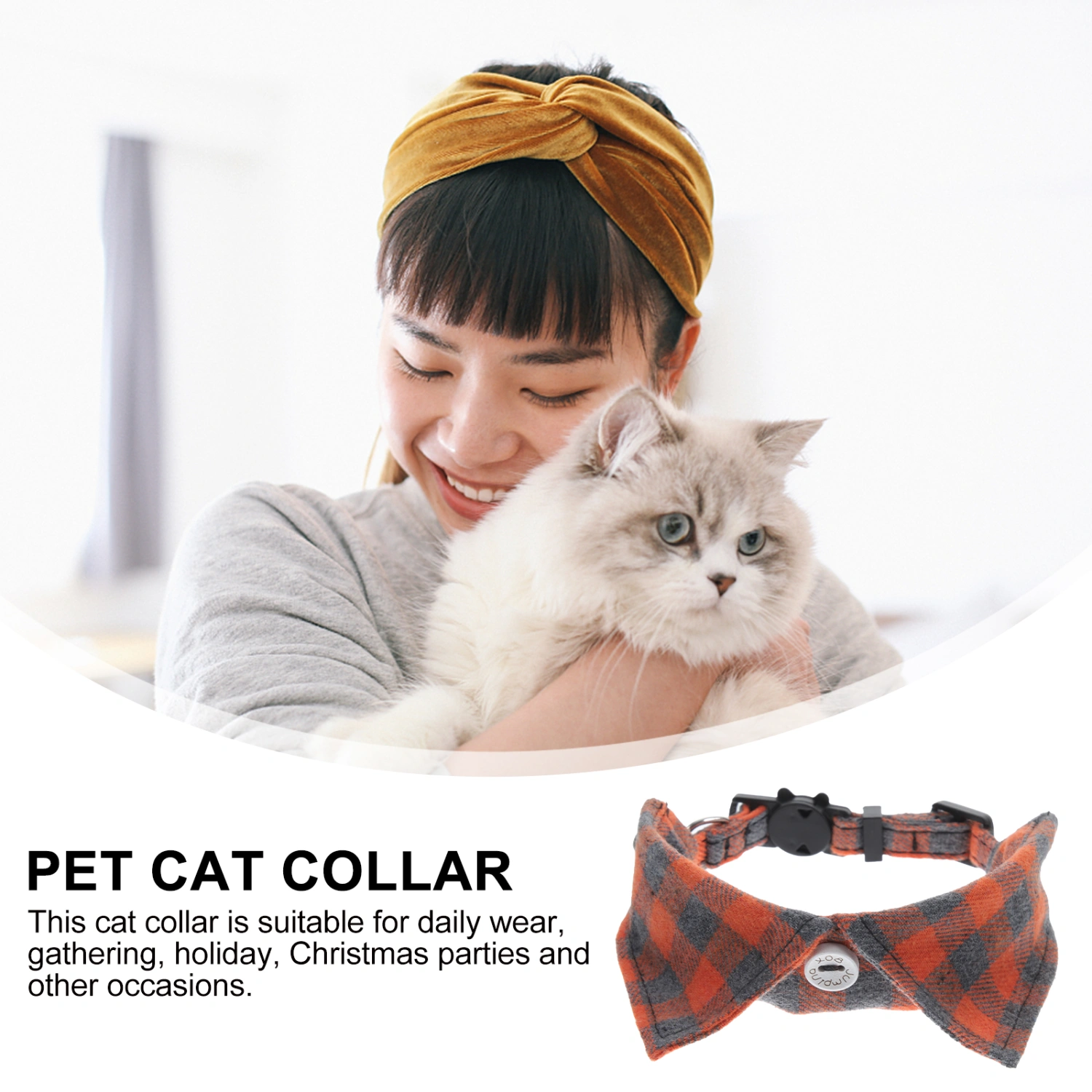 Cat Collar Breakaway with Bell Adjustable Pet Kitten Neck Collar Decorative Cat Collar