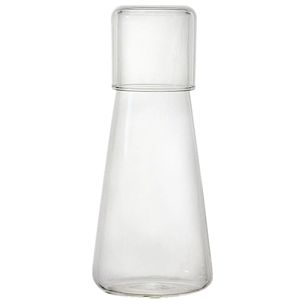 1 Set Bedside Water Carafe with Glass Cup Household Glass Juice Water Pitcher Cold Water Bottle