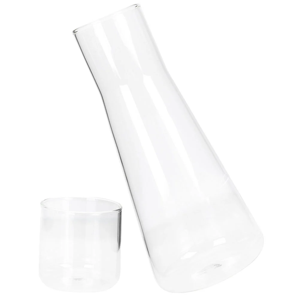 1 Set Bedside Water Carafe with Glass Cup Household Glass Juice Water Pitcher Cold Water Bottle