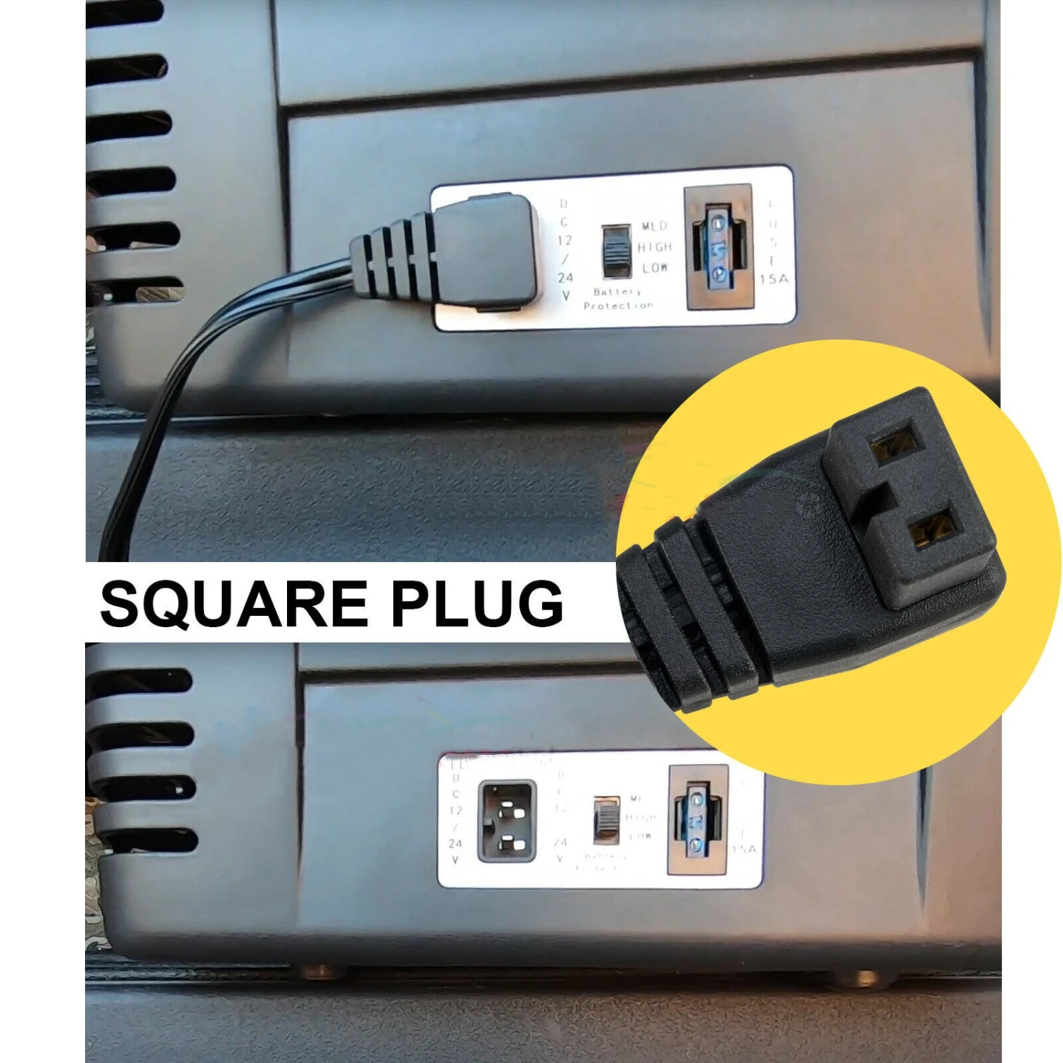 1 Strip of Mini Fridge Power Cord Car Fridge Adapter Cord Power Cable for Car Fridge