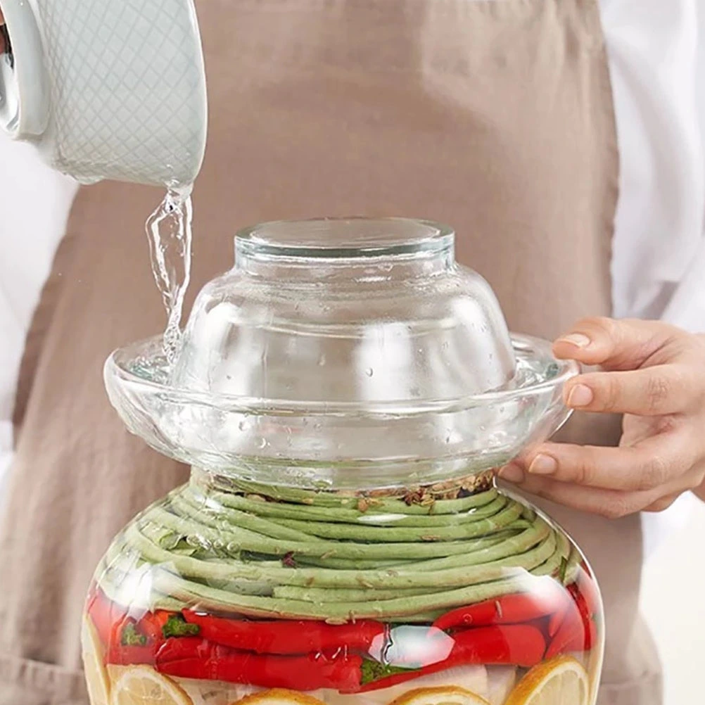 Pickle Jar Glass Lid Food Jar Glass Cover Pickle Jar Sealed Lid for Food Container Sealing(2.5Kg)