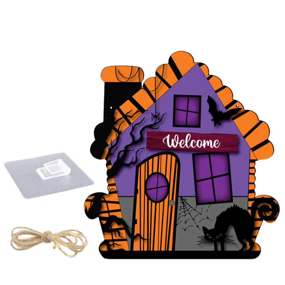 Halloween Wood Hanging Plaque Halloween Welcome Board Halloween Hanging Ornament