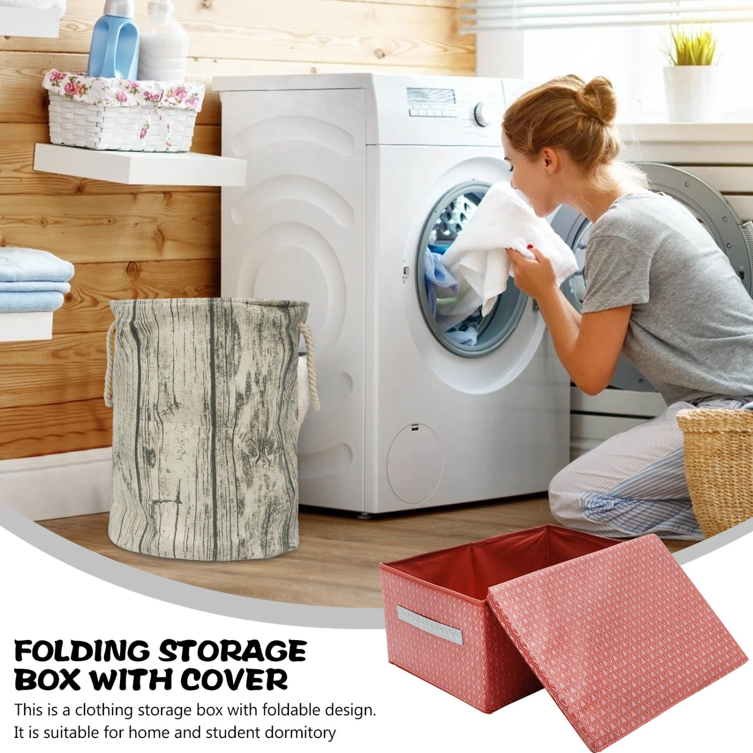 Reusable Folding Storage Box Clothes Storage Container Bedroom Clothes Organizer
