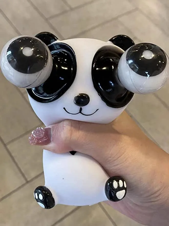 Interesting Panda Toy Cartoon Squeeze Popping Eye Doll Toy Anxiety Relief Plaything