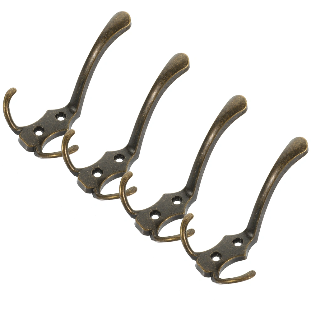 4pcs Wall Hooks with Screws Metal Hooks Coat Towel Hooks Multifunctional Hanging Hooks