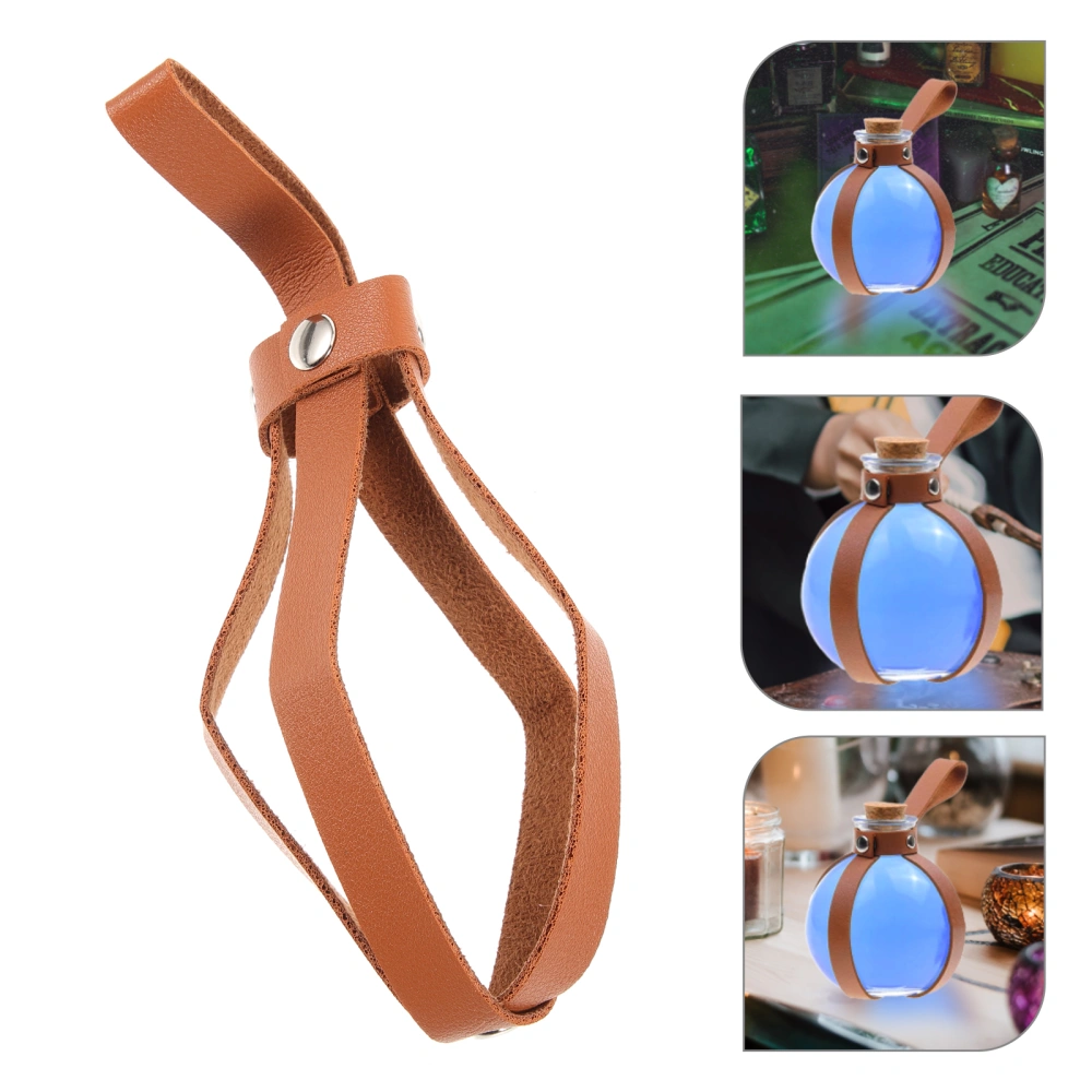 Potion Bottle Leather Belt Spherical Glass Bottle Protective Belt for Cosplay Role Play