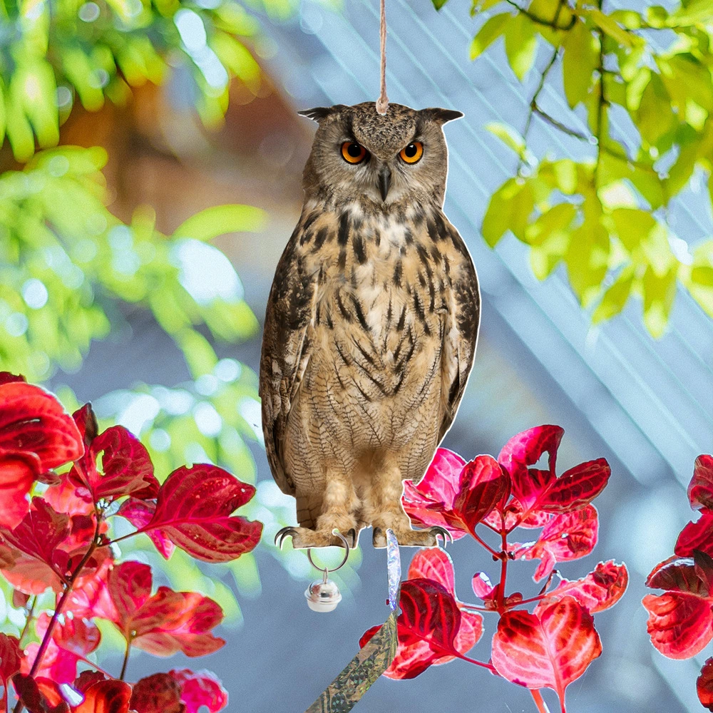 1 Set Hanging Bird Deterrent Garden Yard Hanging Bird Deterrent Owl Ornament Outdoor Decor