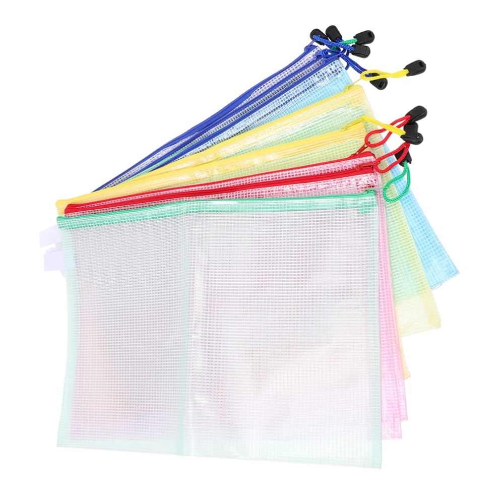 30Pcs Zipper File Pouches Plastic  Mesh Pouch Zipper File Organizer Students File Organizer