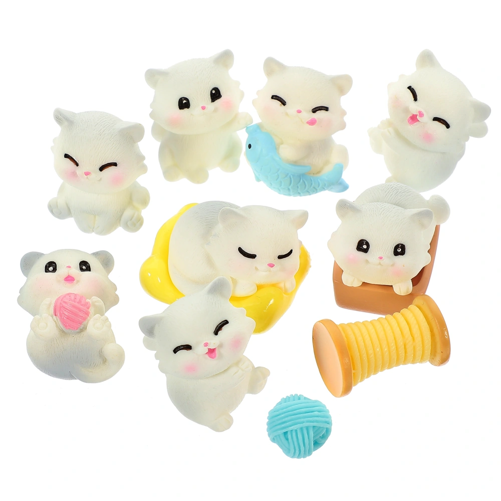 1 Set Cat Figurine Miniature Animal Cat Party Decoration Miniature Animal Figurine