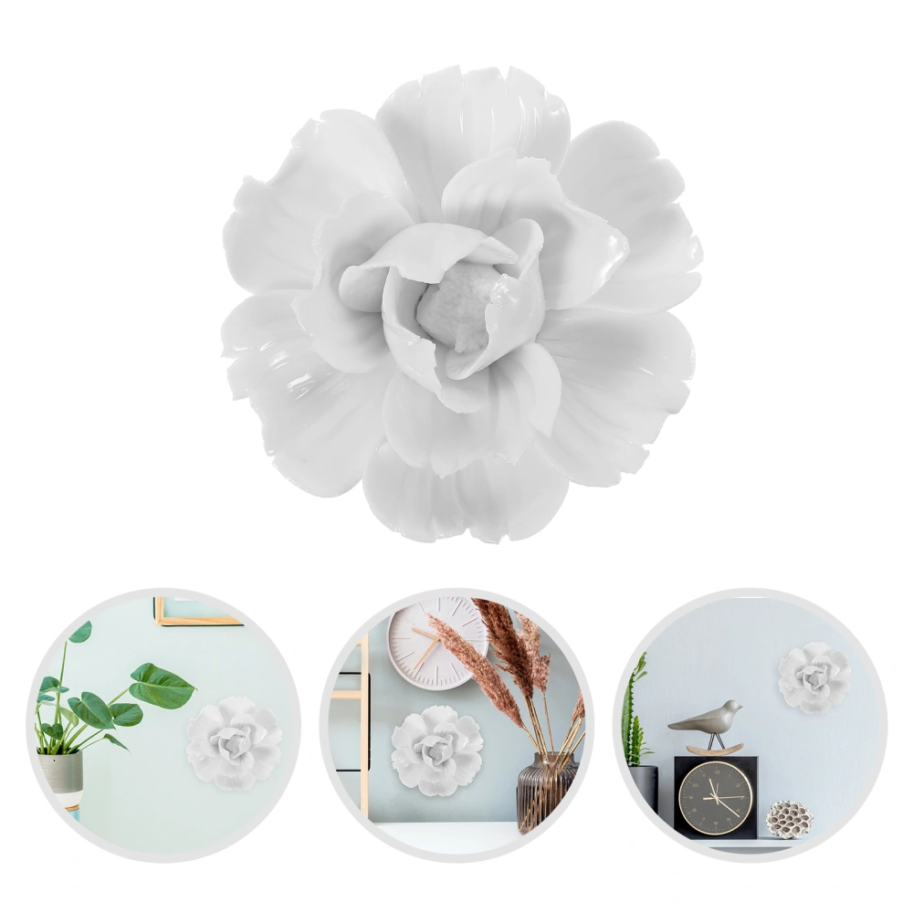 3pcs Ceramic Flower Wall Art Decor Wall Hanging Flower Decoration Home Wall Ornament