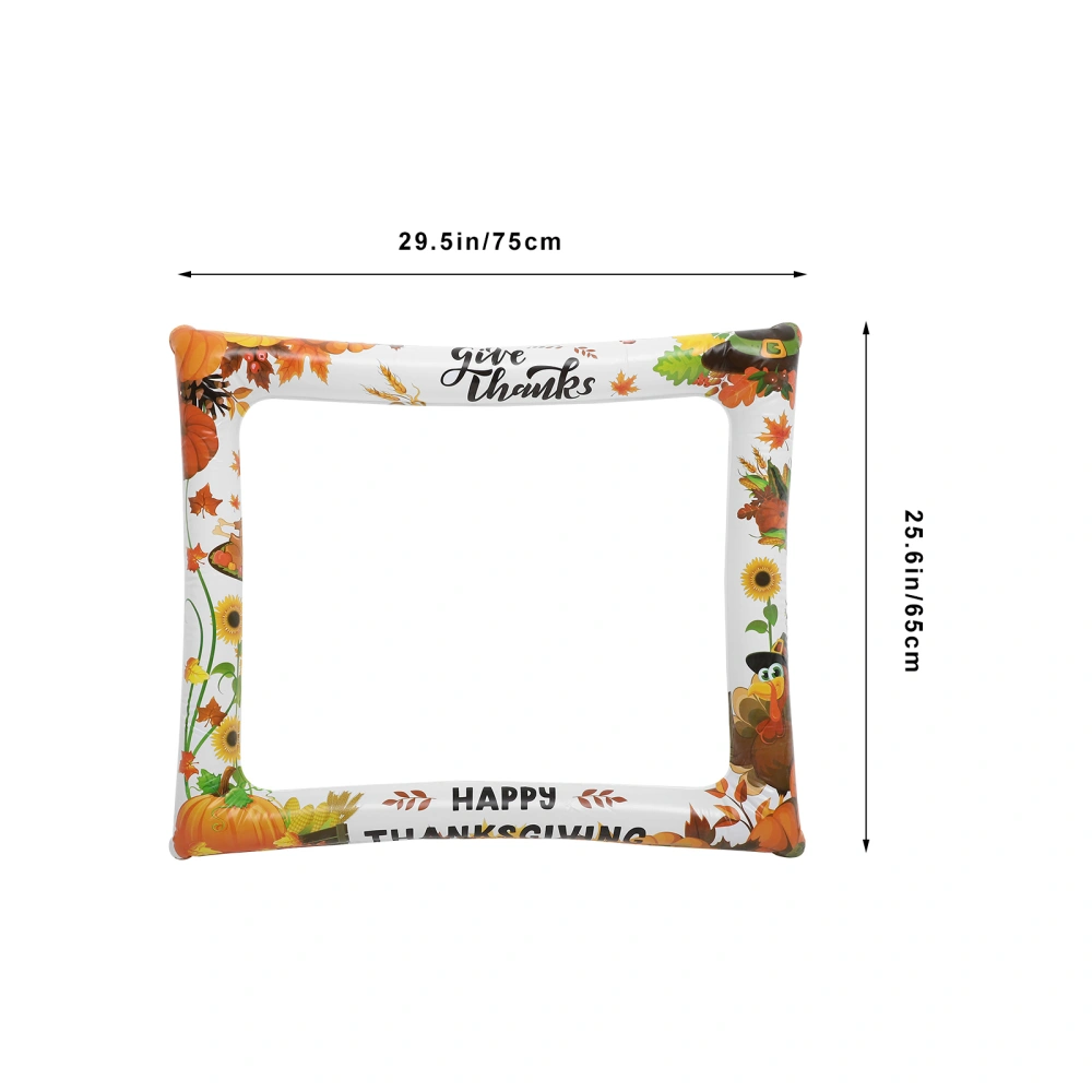 Practical Inflatable Photo Frame Happy Thanksgiving Day Photo Prop Harvest Festival Party Supply