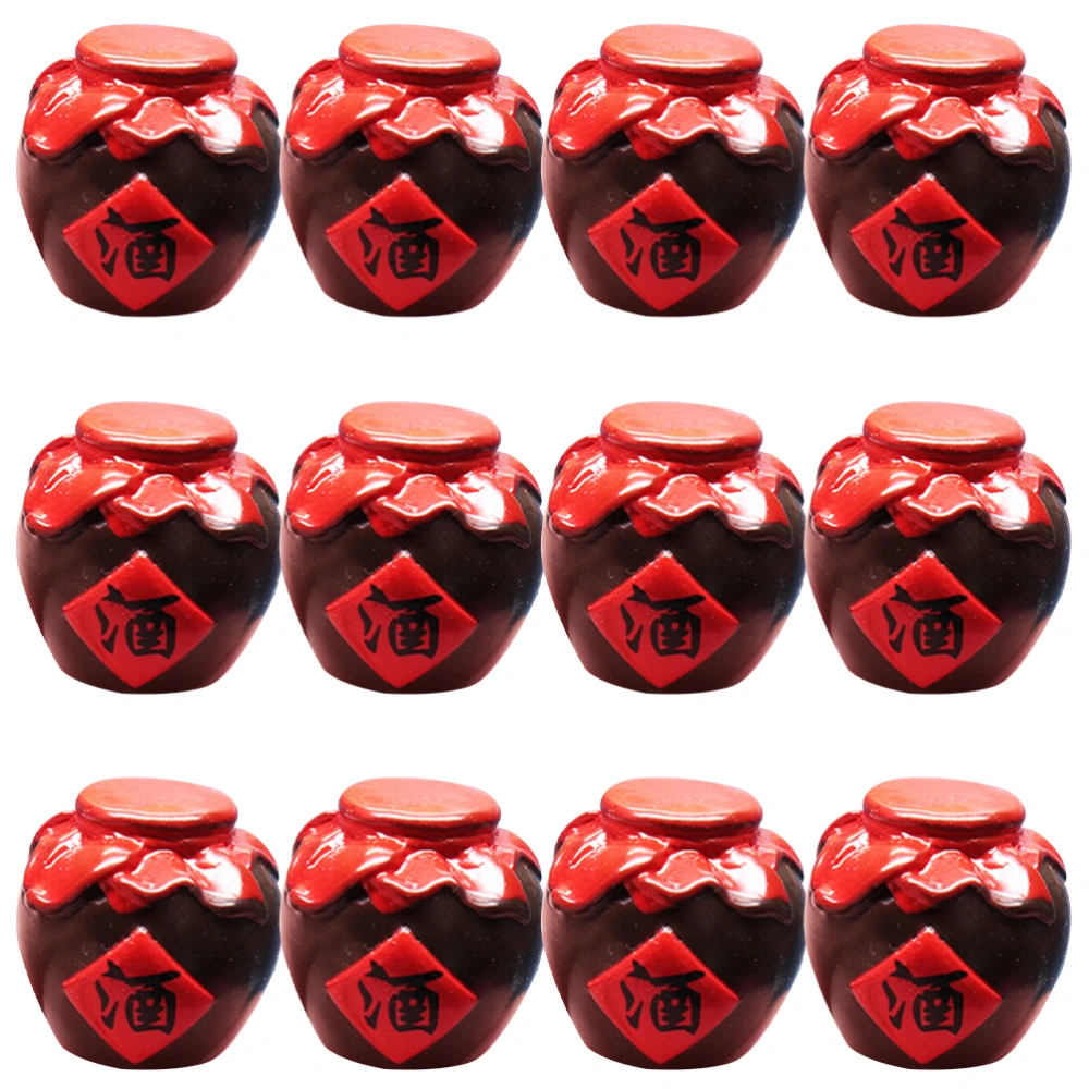 12pcs Mini House Decoration Miniature Wine Jars Models Mini House Ornaments