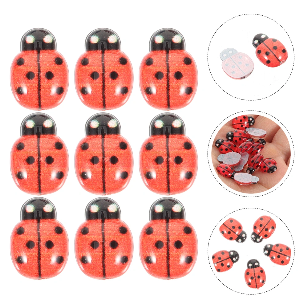 50pcs Ladybug Charm Mini Resin Charms Tiny Resin Insect Animals Mini Ladybugs for Crafts