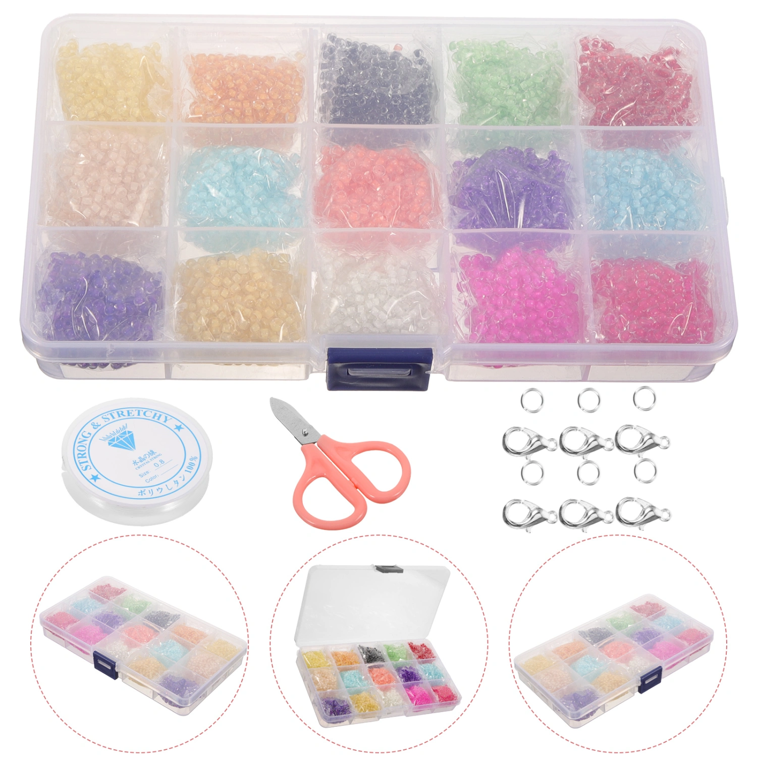 1 Set of Glass Beads for Jewelry Making DIY Crafts Spacer Beads Bracelet Making Beads