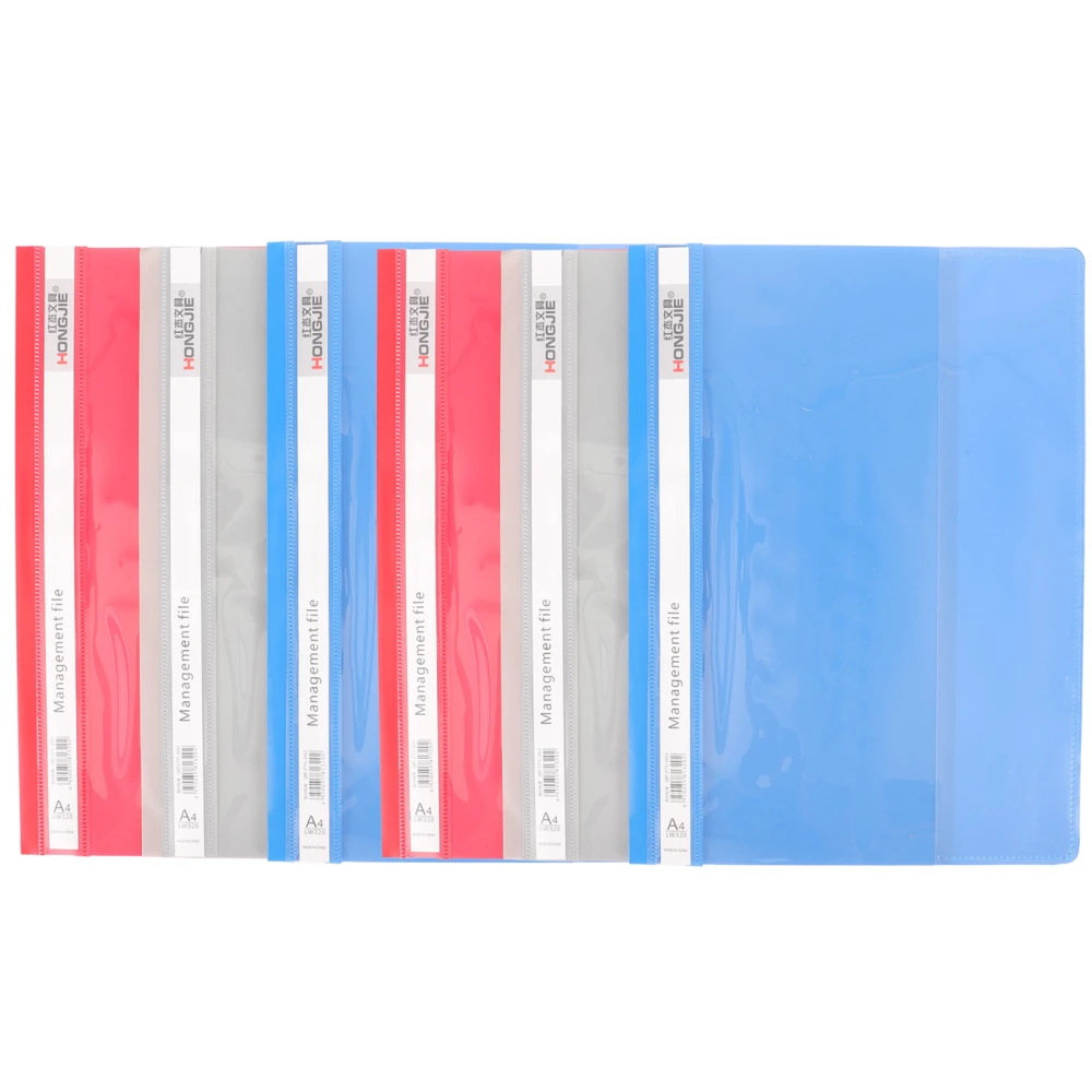 6pcs Transparent Loose Leaf Sheet Cover A4 Paper File Paper Binder Portable Binder Organizer for Office