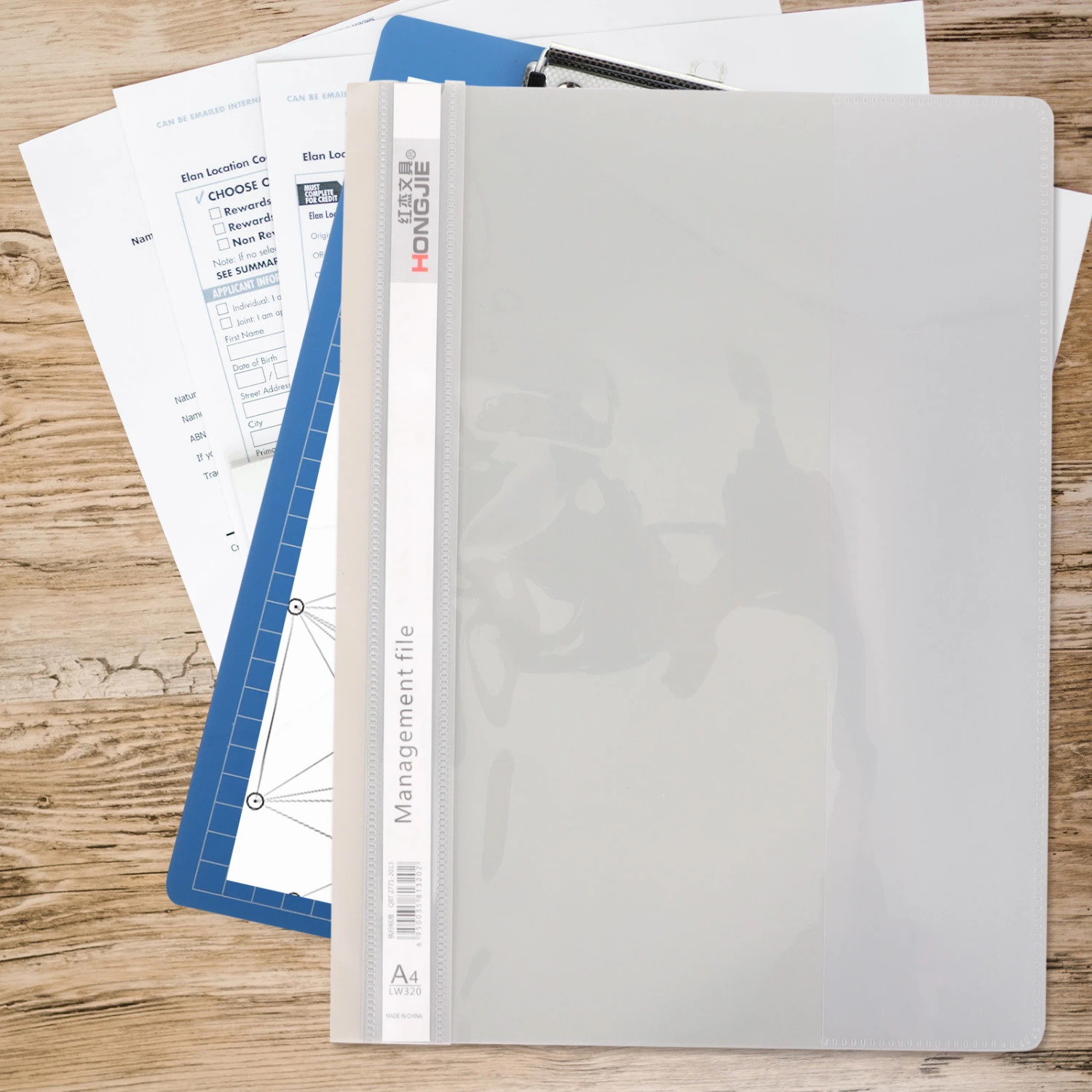 6pcs Transparent Loose Leaf Sheet Cover A4 Paper File Paper Binder Portable Binder Organizer for Office