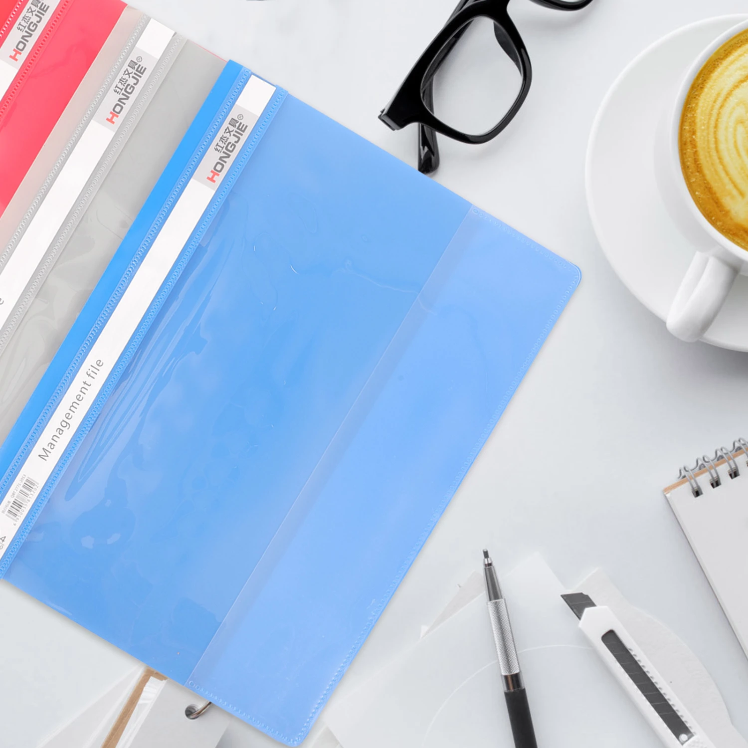 6pcs Transparent Loose Leaf Sheet Cover A4 Paper File Paper Binder Portable Binder Organizer for Office
