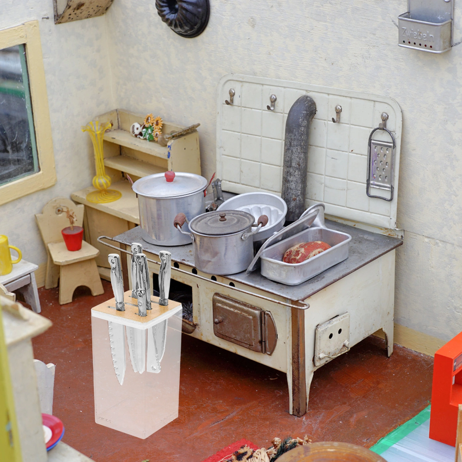 1 Set of Artificial Miniature Craft Mini House Mini House Decor Decorative Mini Kitchen Cutter Model