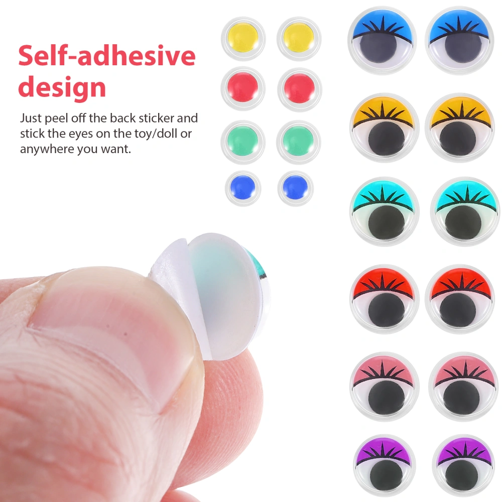 600Pcs Self-adhesive Wiggle Eyes Sticky Wobbly Eyes for Children Handmade DIY Crafts