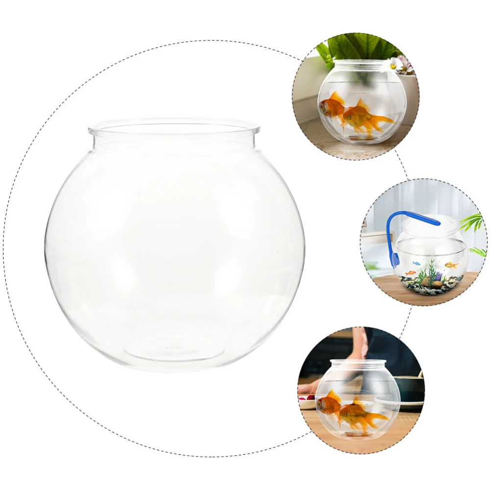 Clear Fish Bowl Small Aquarium Goldfish Tank Desktop Vases Flower Decor Pot