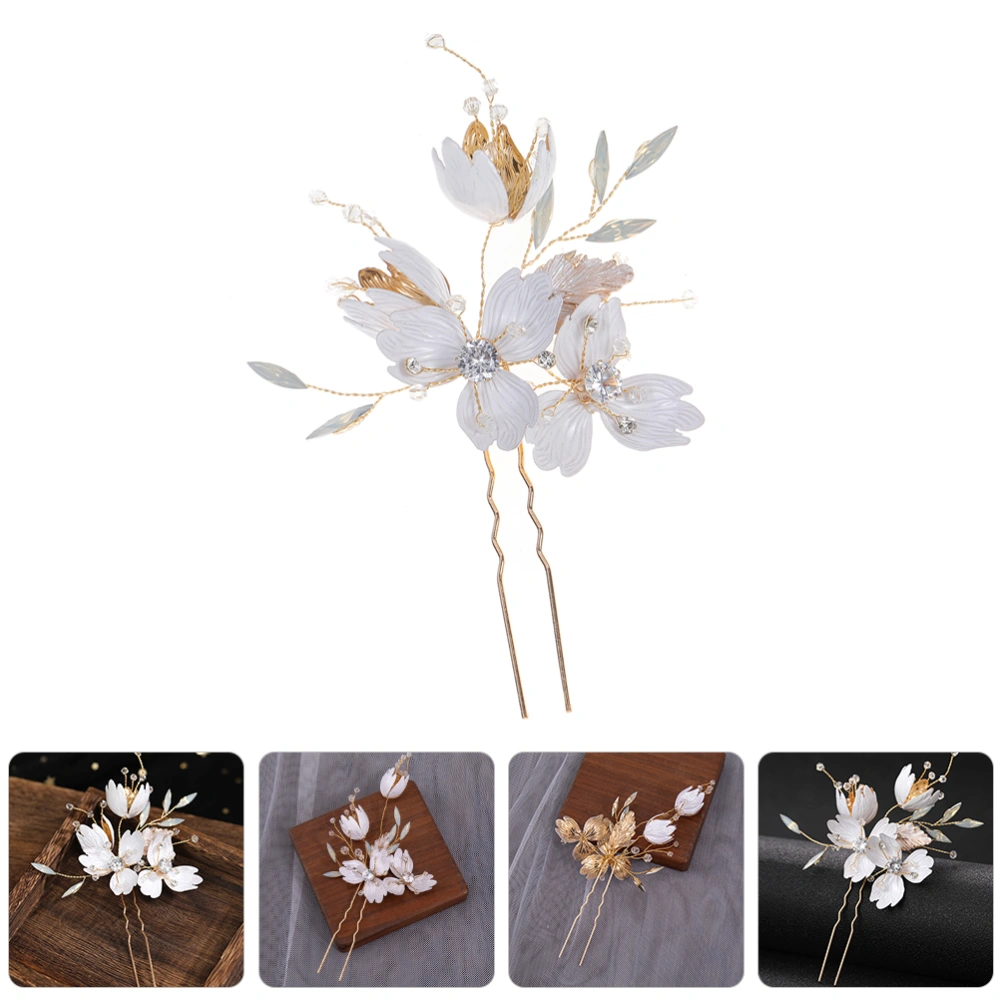 Bridal Rhinestone Hairpin Wedding U Shape Hairpin Hair Styling Tool for Women Girls