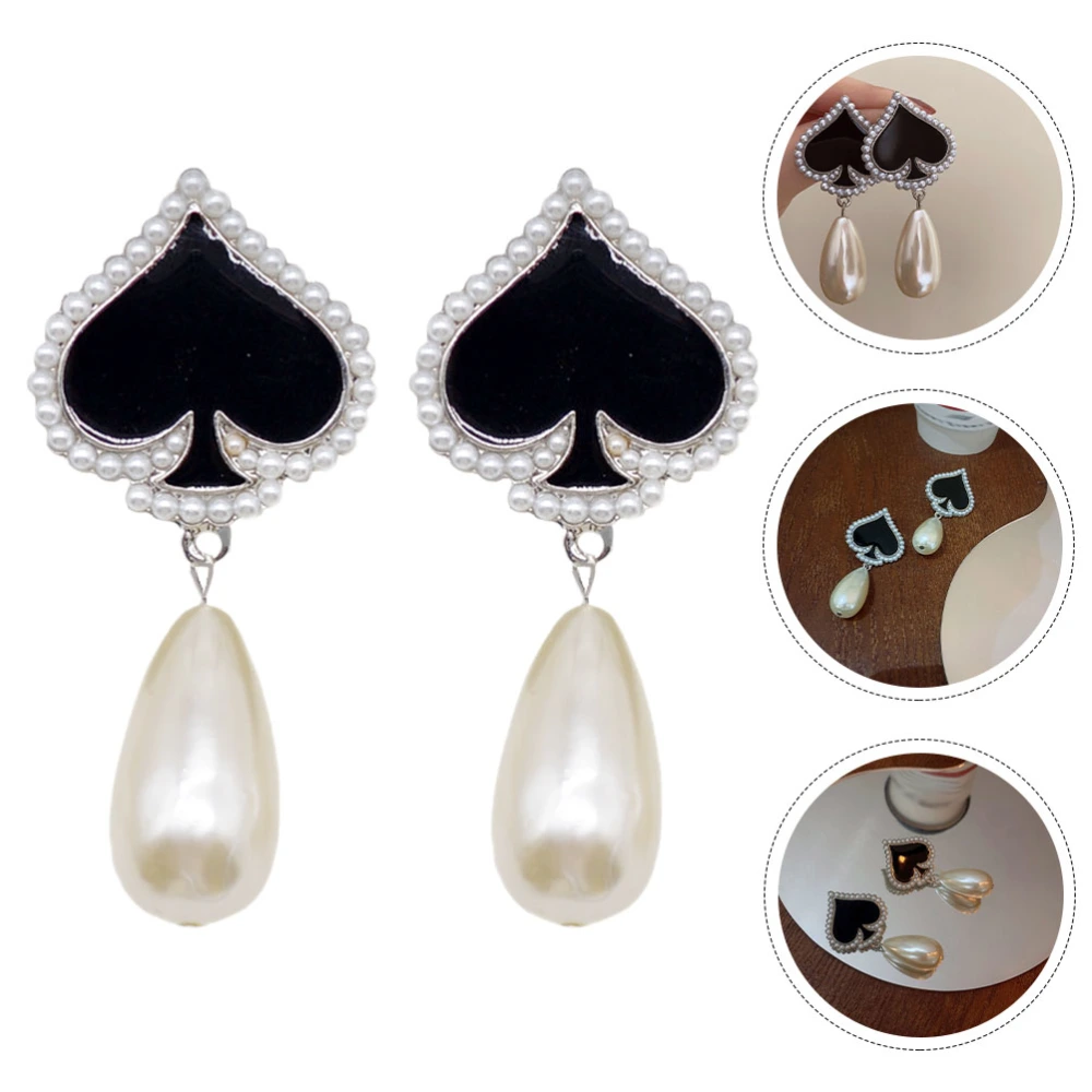 1 Pair Spade Poker Earrings Decorative Drop Earrings Dangle Earrings Girl Earrings Jewelry