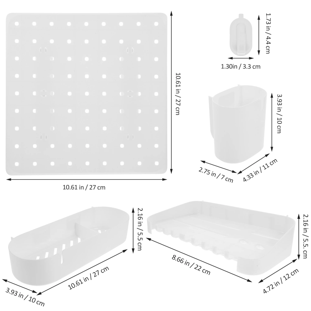 1 Set of No Drilling Wall Pegboard Easy Installation Wall Organizer Board Heavy Duty Adhesive Pegboard