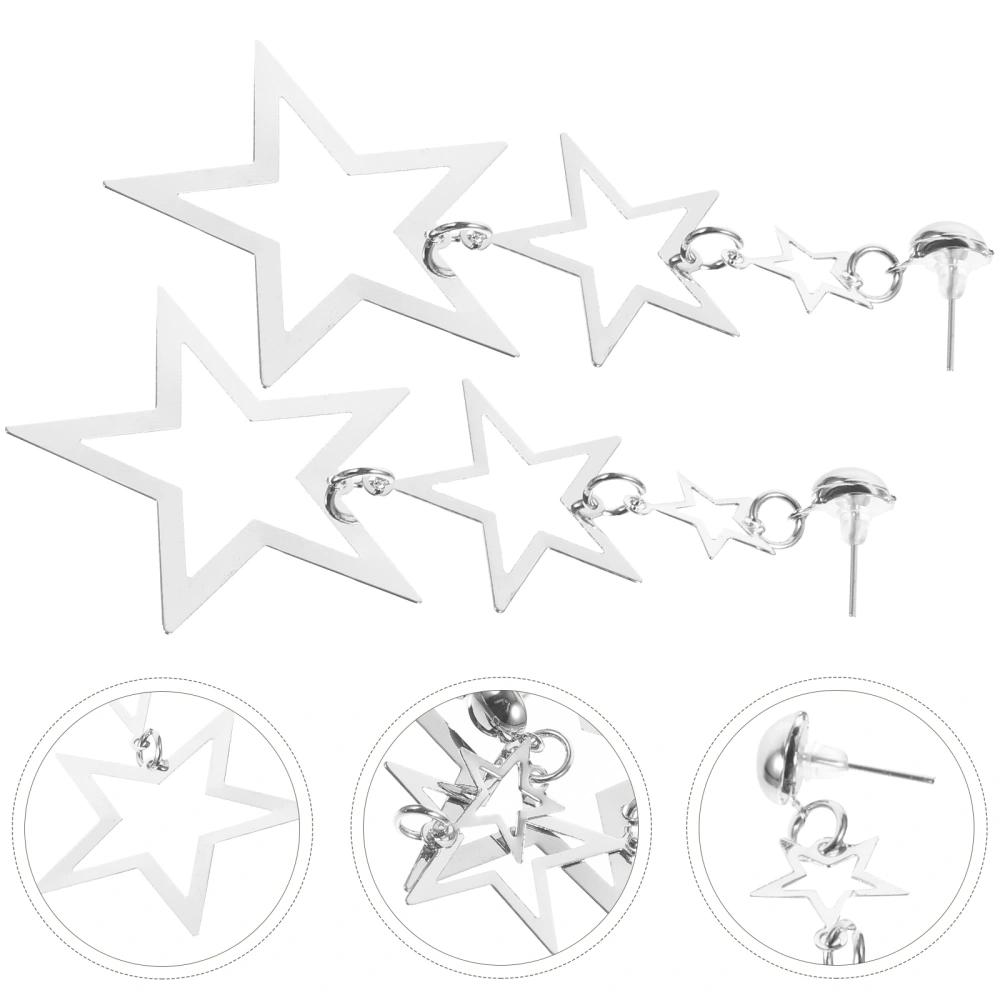 1 Pair of Star Earrings Minimalist Dangle Earrings Ear Star Molding Charm Earrings