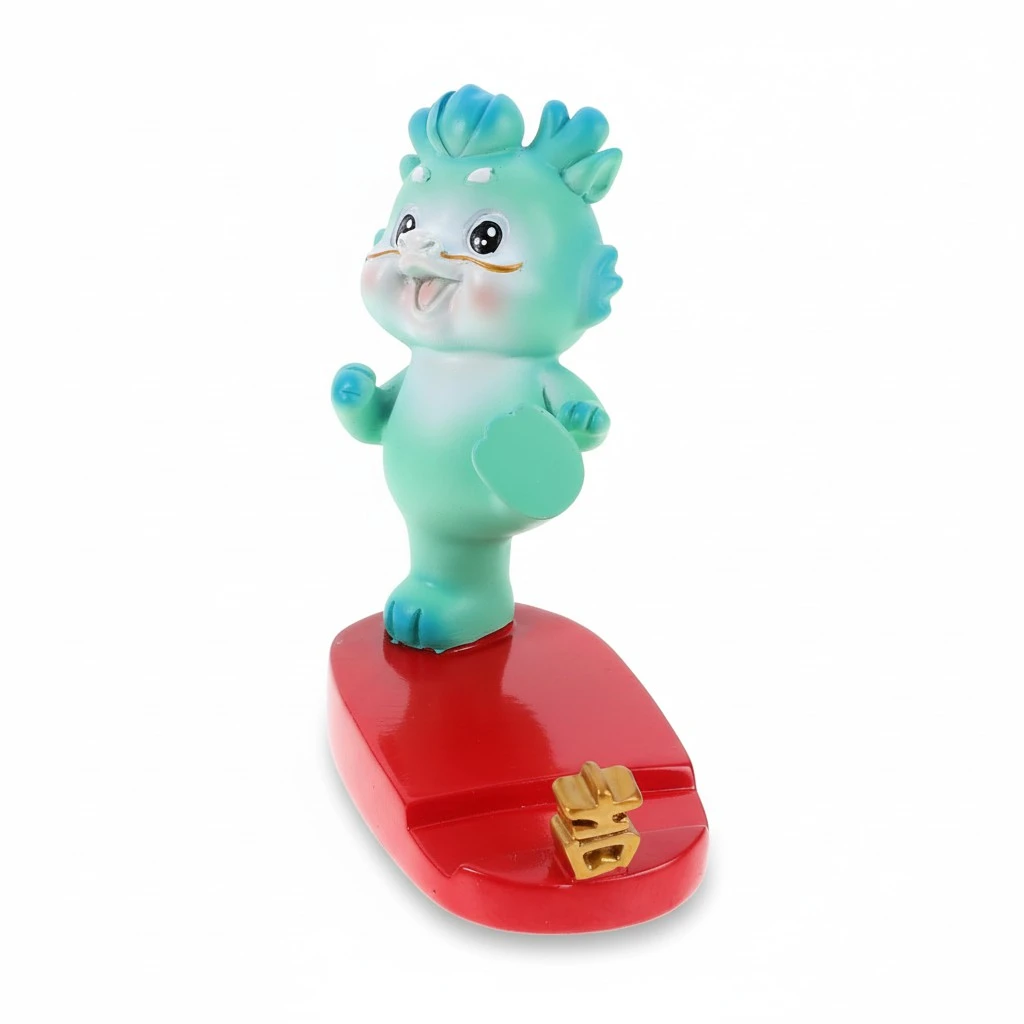Cartoon Dragon Statue Phone Rack Resin Phone Stand Tabletop Phone Holder Desktop Ornament