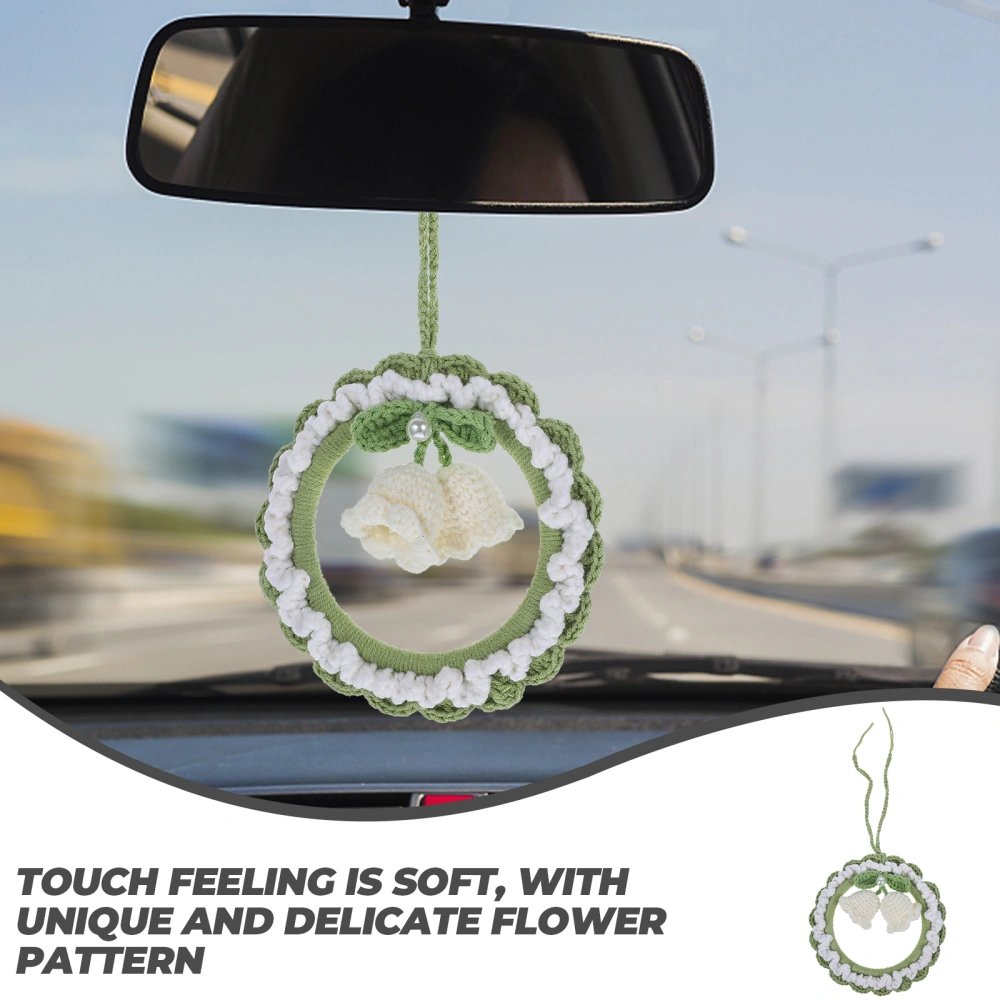 Car Interior Hanging Woven Pendant Unique Hand Woven Flower Hanging Ornament Car Accessory