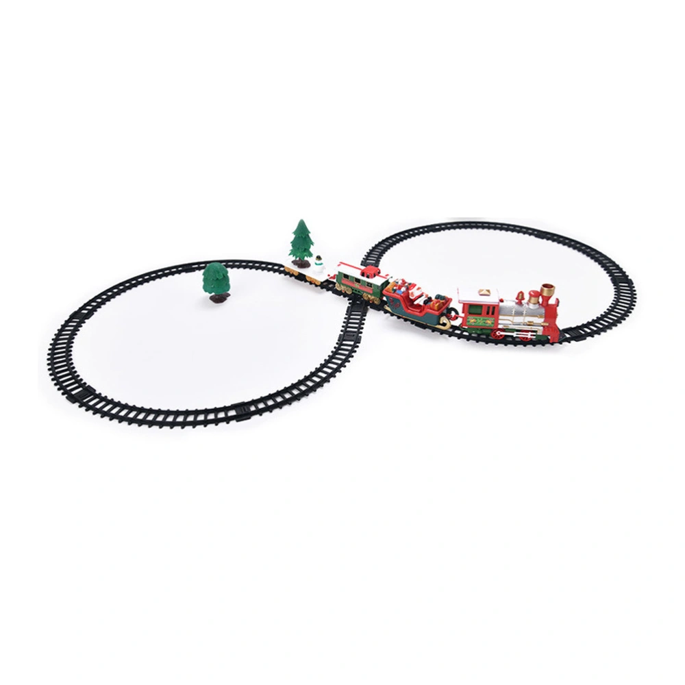 1 Set of Christmas Train Toy Battery Operated Small Train Plaything With Track Christmas Gift