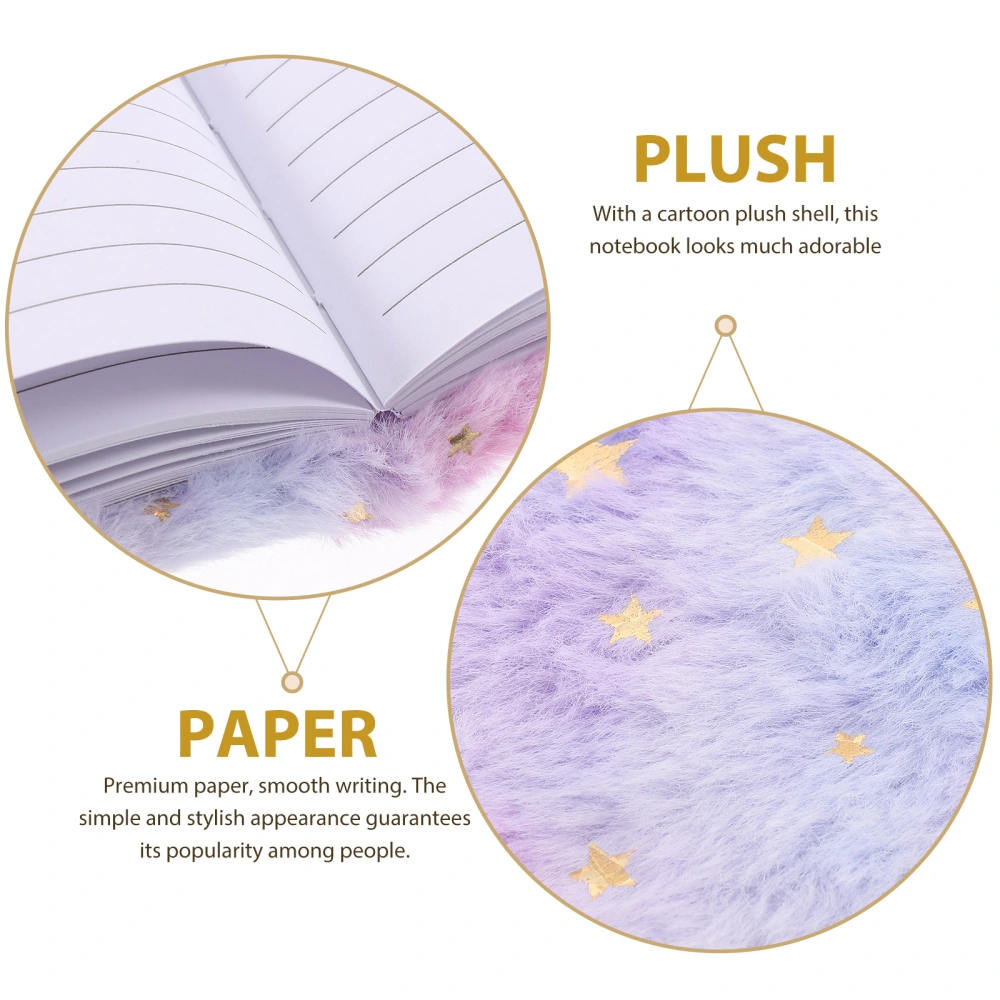 Plush Diary Fluffy Notebook Cartoon Notepad Plush Shell Notebook Office Notebook