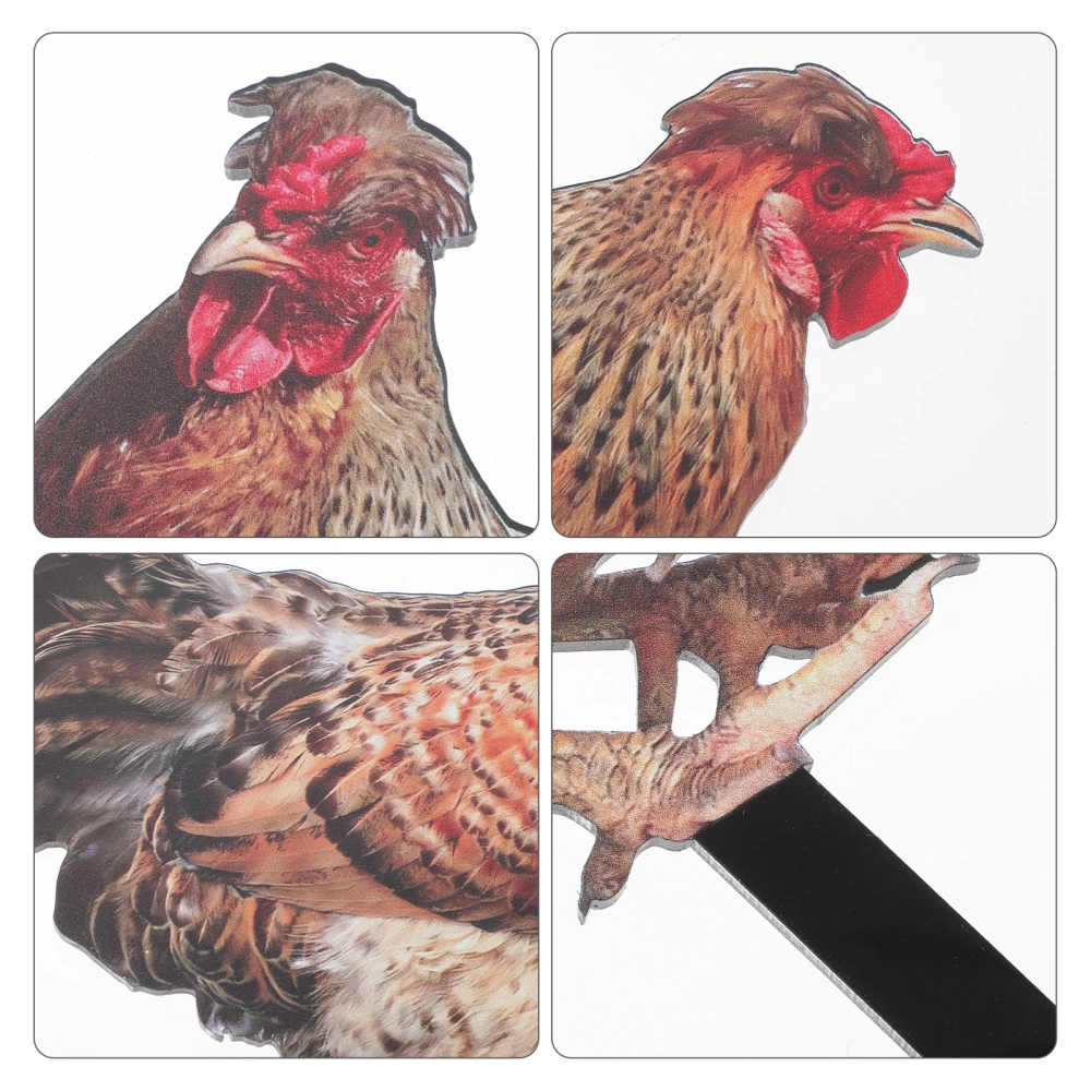 2Pcs Chicken Yard Sign Lifelike Hen Animals Stakes Lawn Yard Hen Sign Decoration