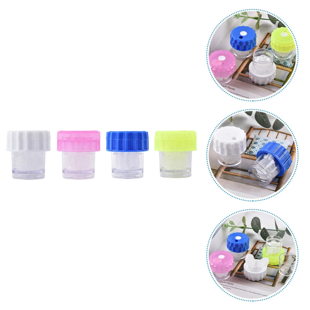 4Pcs Manual Contact Lens Cleaner Contact Lens Washer Plastic Contact Cleaning Case for Travel