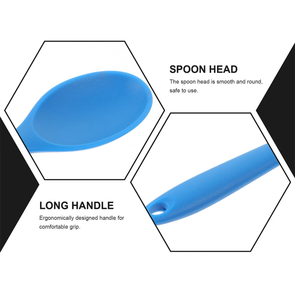 2Pcs Silicone Spoon Serving Spoon Nonstick Kitchen Spoon Heat-Resistant Kitchen Utensil