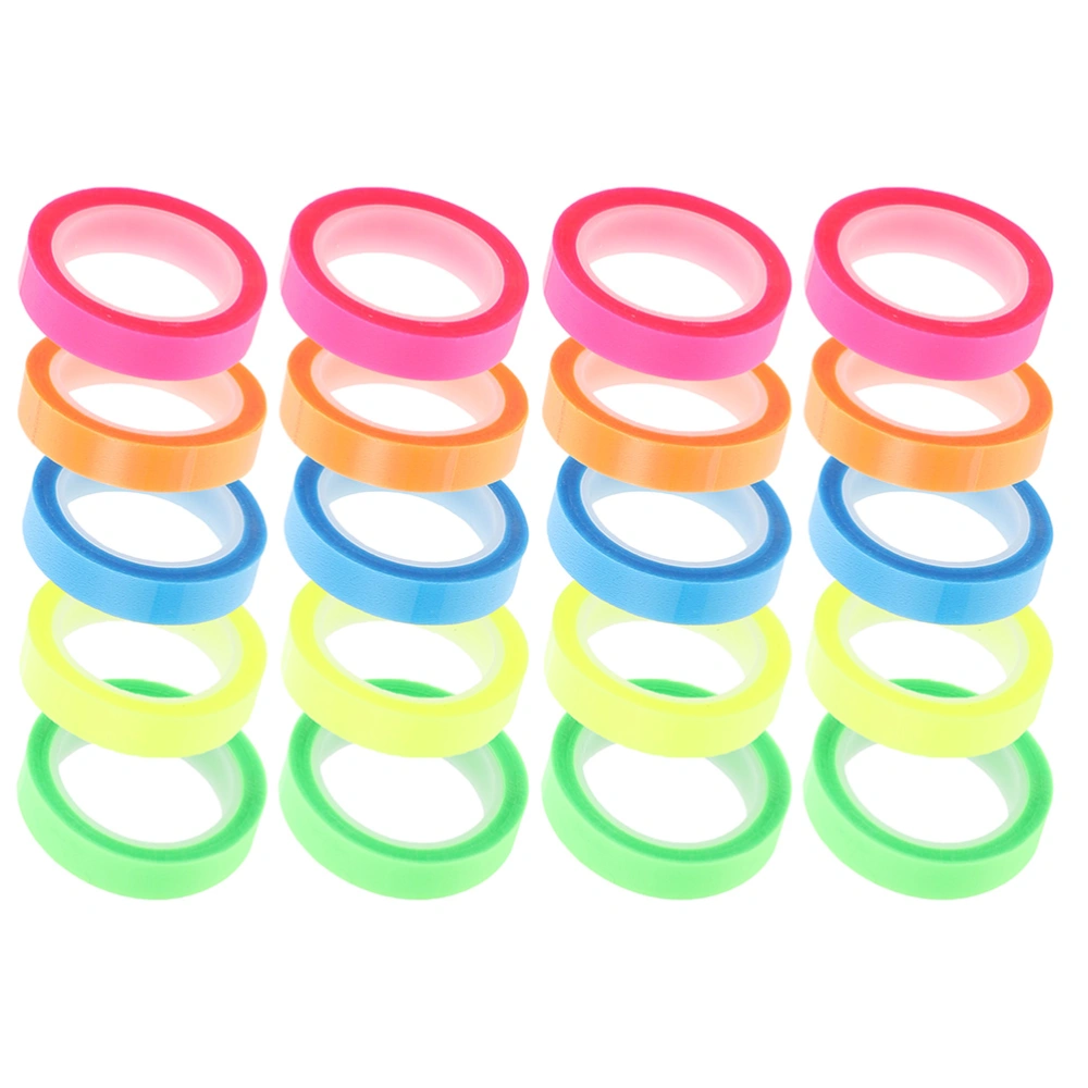 20 Rolls of Colored Marking Tapes Transparent Page Markers Professional Highlight Tapes