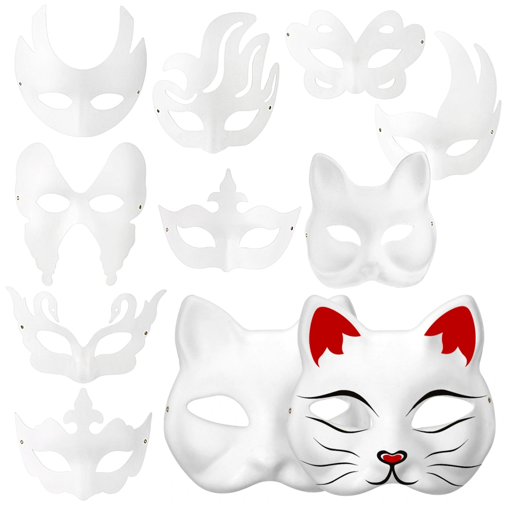 20pcs Cosplay Masks DIY Unpainted Masquerade Masks Women Carnival Mask Blank Mask Props