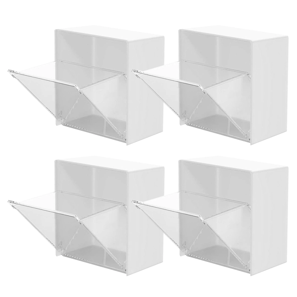 4Pcs Wall Organizers Multi-functional Storage Boxes Cotton Swab Storage Boxes