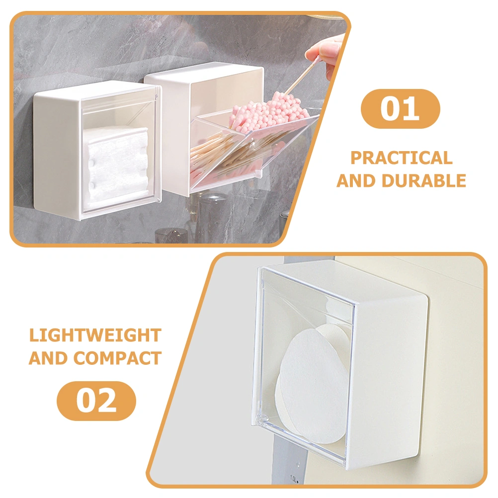 4Pcs Wall Organizers Multi-functional Storage Boxes Cotton Swab Storage Boxes