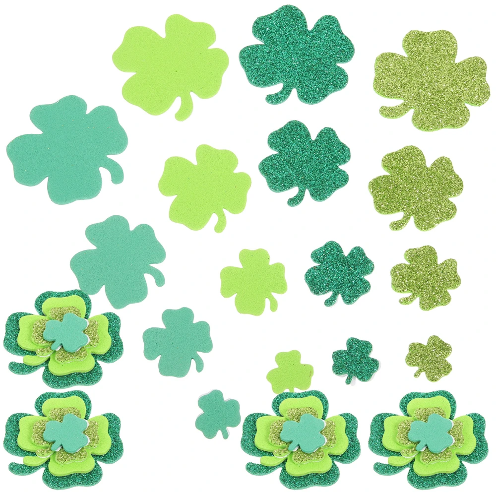 500 pcs Decorative Shamrock Stickers Adhesive St. Patrick's Day Sticker Foam Shamrock Stickers