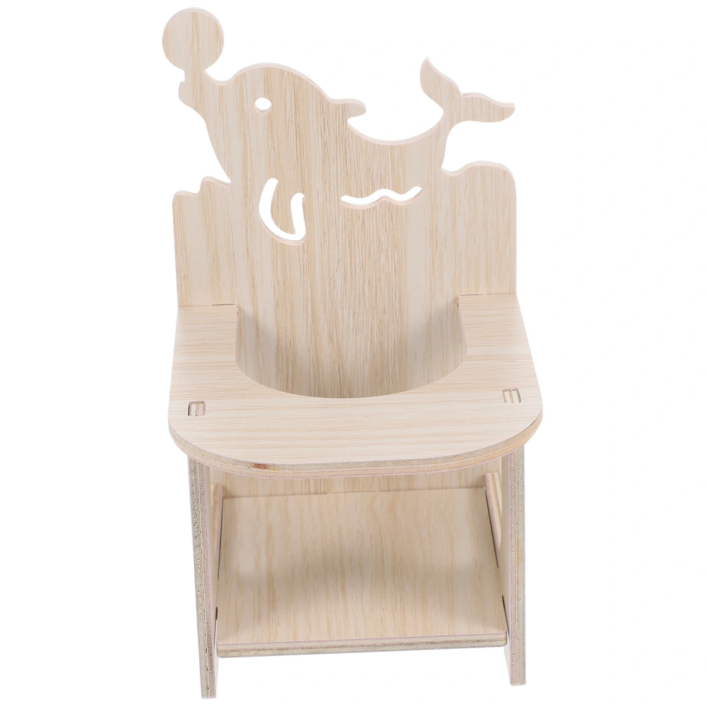 1 Set Hamster Chair with Tray Handmade Wooden Hamster Dining High Chair Hamster Accessories