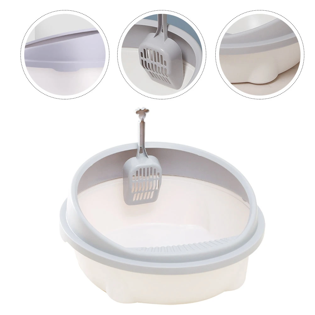 1 set of Cat Litter Tray Box Household Kitten Litter Tray Cat Toilet with Shovel