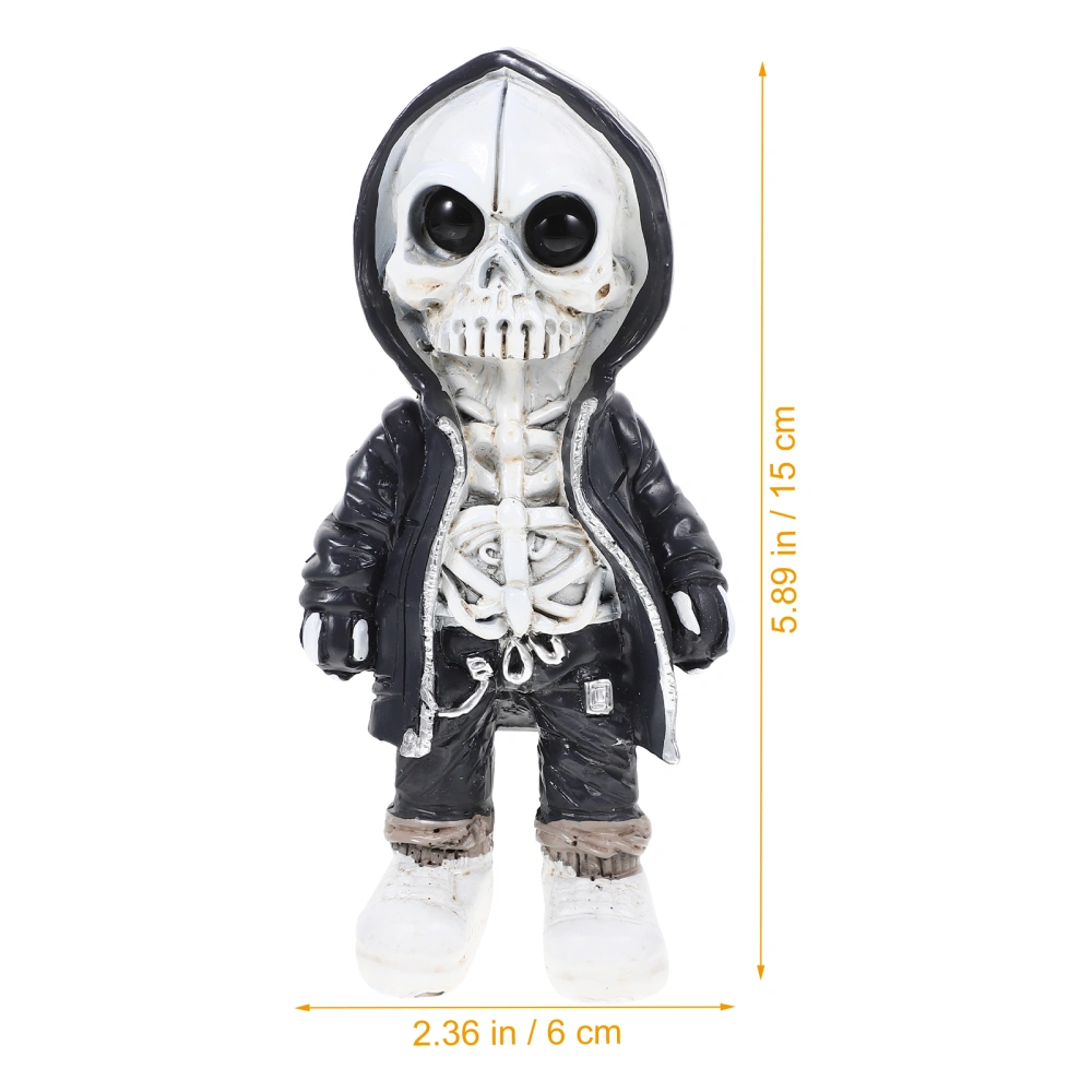 Skeleton Ornament Resin Decoration Desktop Decor Pool Skeleton Statue with Clothes